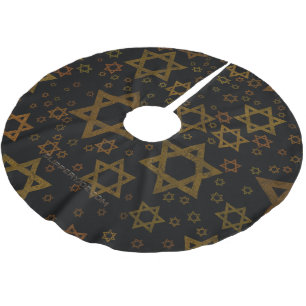SlipperyJoe's Chanukka-themed Stern David künstler Polyester Weihnachtsbaumdecke