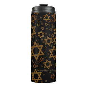 SlipperyJoe's Chanukka-themed Stern David künstler Thermosbecher