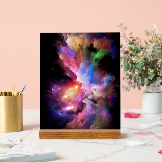 SlipperyJoe's Cloud-Artwork abstrakte, lebendige S Acrylschild (Hochzeit)