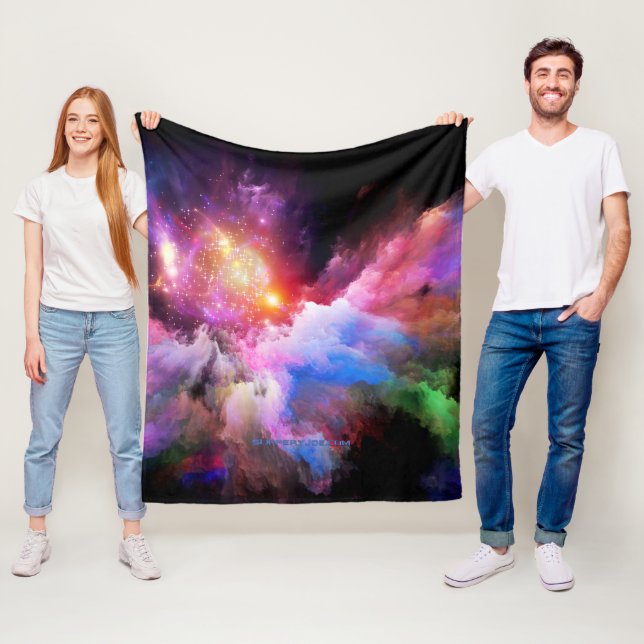 SlipperyJoe's Cloud-Artwork abstrakte, lebendige S Fleecedecke (Beispiel)