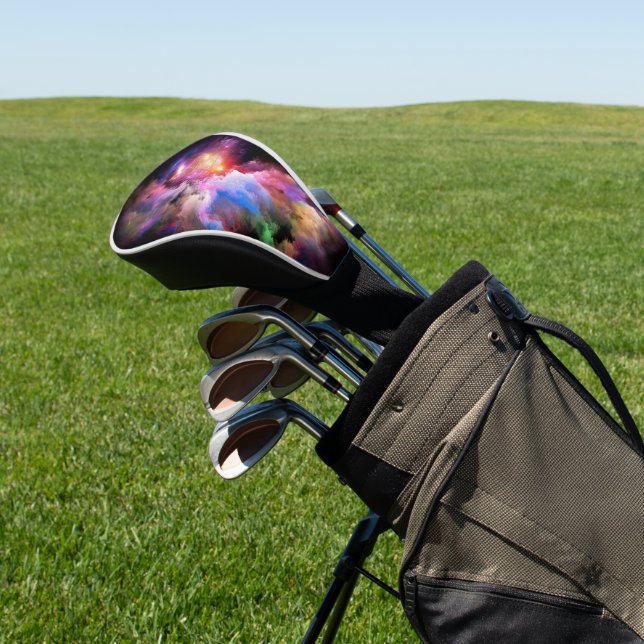 SlipperyJoe's Cloud-Artwork abstrakte, lebendige S Golf Headcover (In SItu)