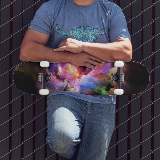 SlipperyJoe's Cloud-Artwork abstrakte, lebendige S Skateboard (Außenbereich 3)