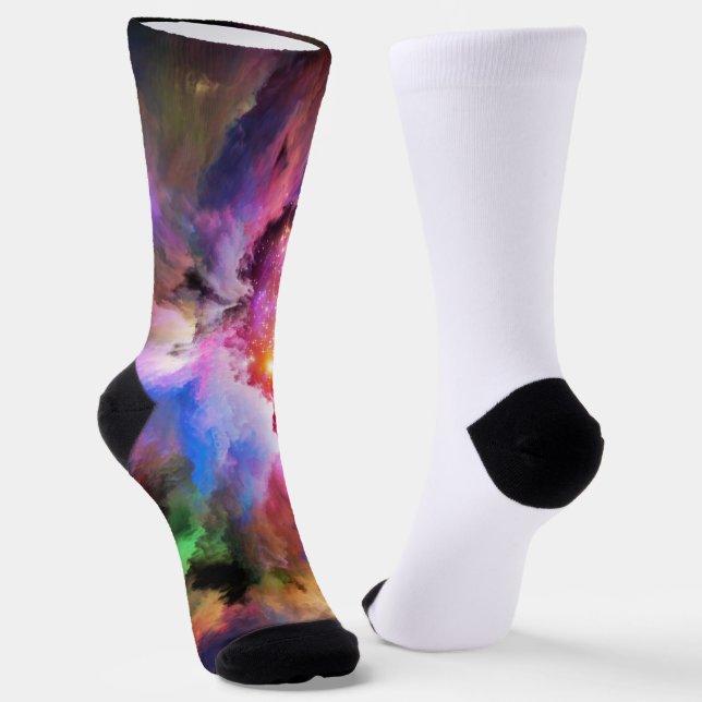 SlipperyJoe's Cloud-Artwork abstrakte, lebendige S Socken (Gewinkelt)