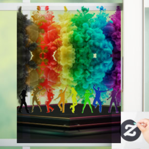 SlipperyJoe's Dancing Pride Shadows Gay-Geschenke Fensteraufkleber