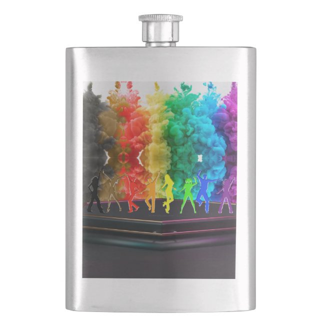 SlipperyJoe's Dancing Pride Shadows Gay-Geschenke  Flachmann (Vorderseite)