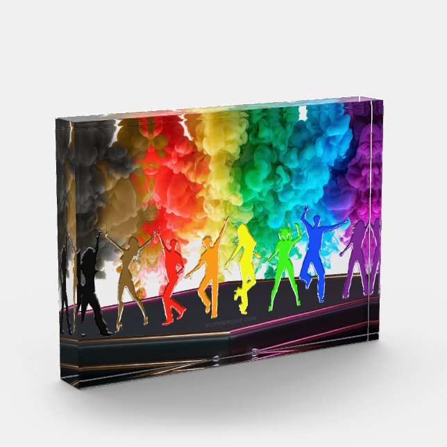 SlipperyJoe's Dancing Pride Shadows Gay-Geschenke  Fotoblock (Links)