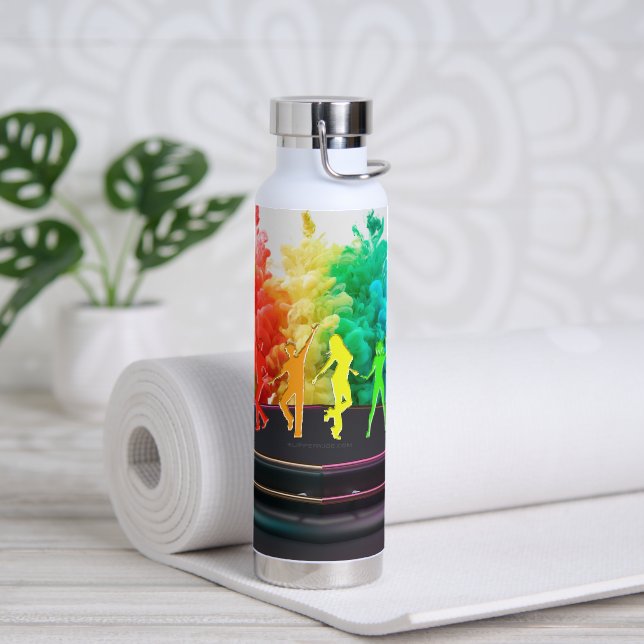 SlipperyJoe's Dancing Pride Shadows Gay-Geschenke  Trinkflasche (Yoga)