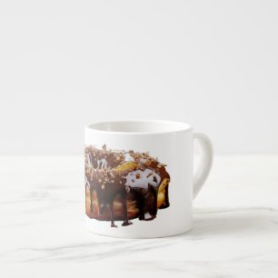 SlipperyJoe's dekadenter Donut, bedeckt mit dicker Espressotasse