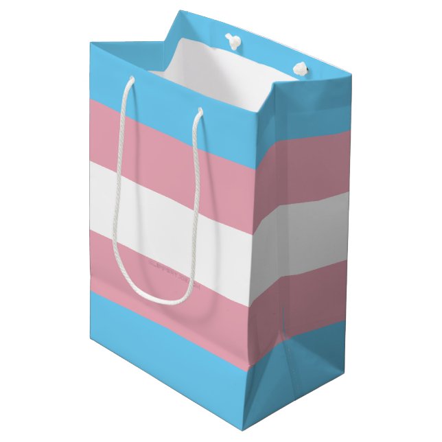 SlipperyJoe's Diversity-Markierung für Transgender Mittlere Geschenktüte (Vorderseite Schrägansicht)