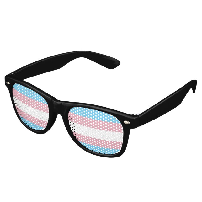SlipperyJoe's Diversity-Markierung für Transgender Partybrille (Schrägansicht)