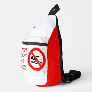 SlipperyJoe's Don't Spoon Bacon rote Warnung Mann Crossbody Bag