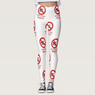 SlipperyJoe's Don't Spoon Bacon rote Warnung Mann Leggings
