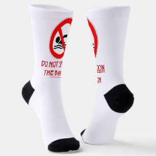 SlipperyJoe's Don't Spoon Bacon rote Warnung Mann Socken