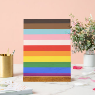 SlipperyJoe's Eleven Stripe Pride Flag verbindet P Acrylschild