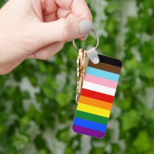 SlipperyJoe's Eleven Stripe Pride Flag verbindet P Schlüsselanhänger