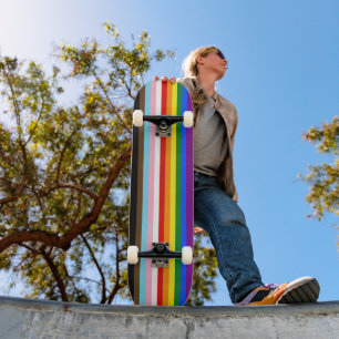 SlipperyJoe's Eleven Stripe Pride Flag verbindet P Skateboard