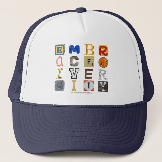 SlipperyJoe's embraces Diversity Cut-out Buchstabe Truckerkappe (Vorderseite)
