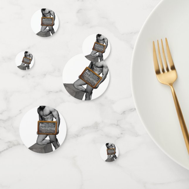 SlipperyJoe's Erntedank Mann mit sechs Päckchen ab Konfetti (Gruppe)