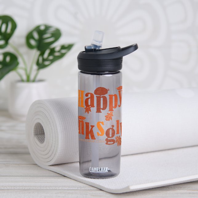 SlipperyJoe's Erntedank verlasse braunen Orangenku Trinkflasche (Yoga)