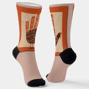 SlipperyJoe's Erntedankfest spielerischer Truthahn Socken