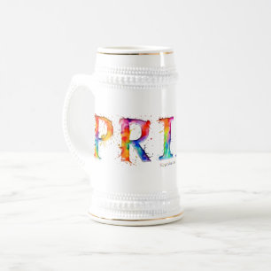 SlipperyJoe's farbenfrohe kreative Pride-themed Te Bierglas