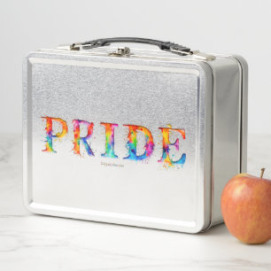 SlipperyJoe's farbenfrohe kreative Pride-themed Te Metall Brotdose