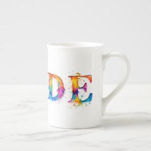 SlipperyJoe's farbenfrohe kreative Pride-themed Te Prozellantasse