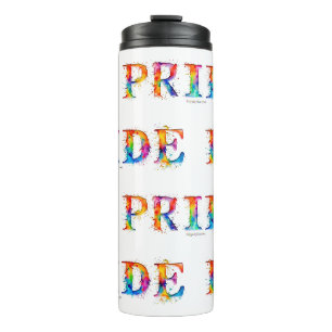 SlipperyJoe's farbenfrohe kreative Pride-themed Te Thermosbecher