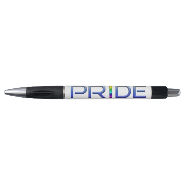 SlipperyJoe's farbenfroher Pride Wort fett metalli Kugelschreiber (Vorderseite)