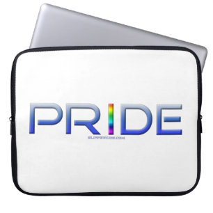 SlipperyJoe's Farbiger Stolz Wort blau Regenbogen  Laptopschutzhülle