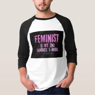 SlipperyJoe's Feminist f-word glühend rot 3-D blac T-Shirt