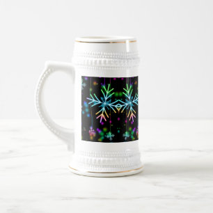 SlipperyJoe's festliche lebhafte Weihnachtsatmosph Bierglas