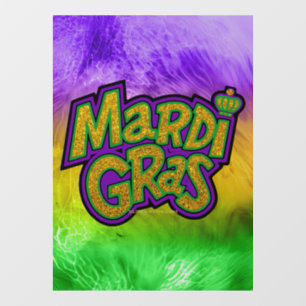 SlipperyJoe's festliches Mardi Gras-Themen-Kronenv Fensteraufkleber
