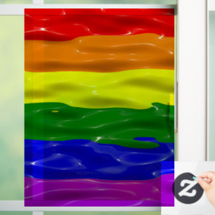 SlipperyJoe's Flüssigglanz-Stolzflagge rot orange Fensteraufkleber