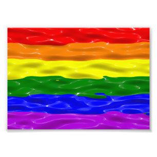 SlipperyJoe's Flüssigglanz-Stolzflagge rot orange  Fotodruck