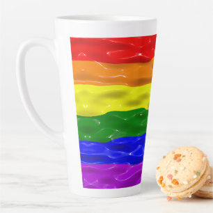 SlipperyJoe's Flüssigglanz-Stolzflagge rot orange Milchtasse
