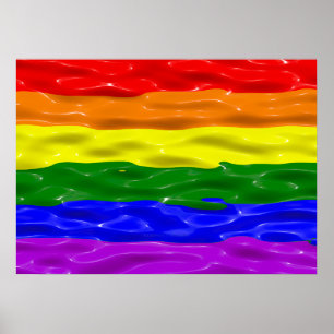 SlipperyJoe's Flüssigglanz-Stolzflagge rot orange  Poster