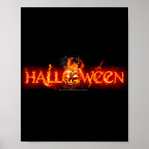 SlipperyJoe's Frohes Halloween-Kürbis LGBTQIA Feue Poster