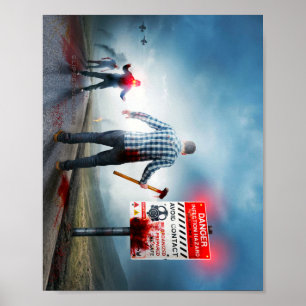 SlipperyJoe's Frohes Halloween tote Zombies Flugze Poster