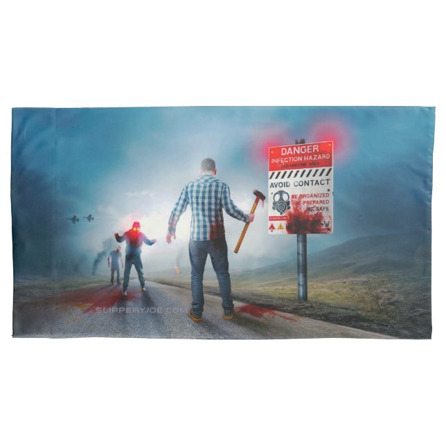SlipperyJoe's fröhliche Halloween-Zombies Kissenbezug (Vorderseite)