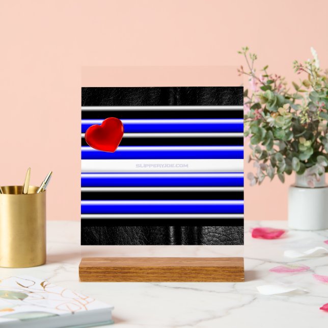 SlipperyJoe's Gay Leather Pride Fahne schwarze Kön Acrylschild (Hochzeit)