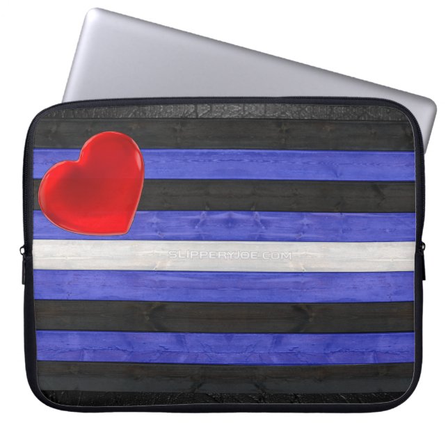 SlipperyJoe's Gay Leather Pride Fahne schwarze Kön Laptopschutzhülle (Vorderseite)