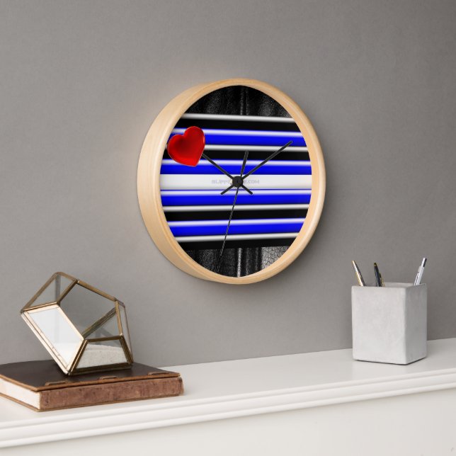 SlipperyJoe's Gay Leder Stolz Flag Geschenke schwa Uhr (Büro)