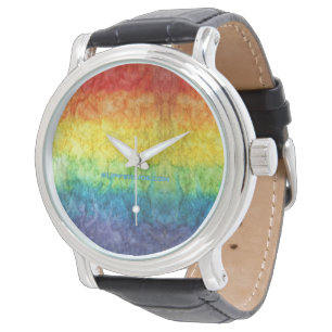 SlipperyJoe's Gay Pride Fahne Regenbogenfarben Kra Armbanduhr