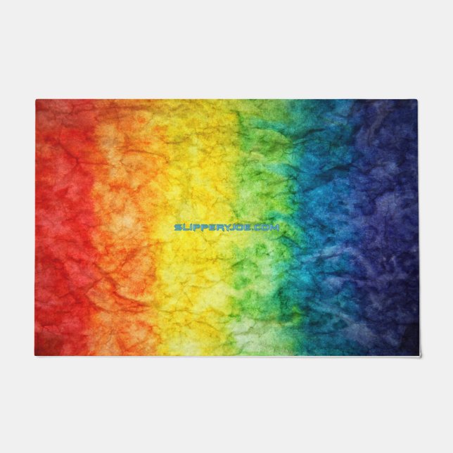 SlipperyJoe's Gay Pride Fahne Regenbogenfarben Kra Fußmatte (Vorderseite)