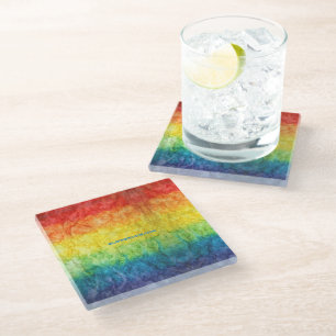 SlipperyJoe's Gay Pride Fahne Regenbogenfarben Kra Glasuntersetzer