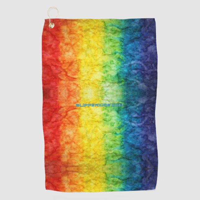 SlipperyJoe's Gay Pride Fahne Regenbogenfarben Kra Golfhandtuch (Vorderseite)