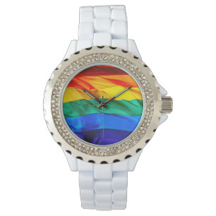 SlipperyJoe's Gay Pride-Fahne schwänzen Stolzfarbe Armbanduhr