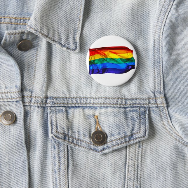 SlipperyJoe's Gay Pride-Fahne schwänzen Stolzfarbe Button (Beispiel)