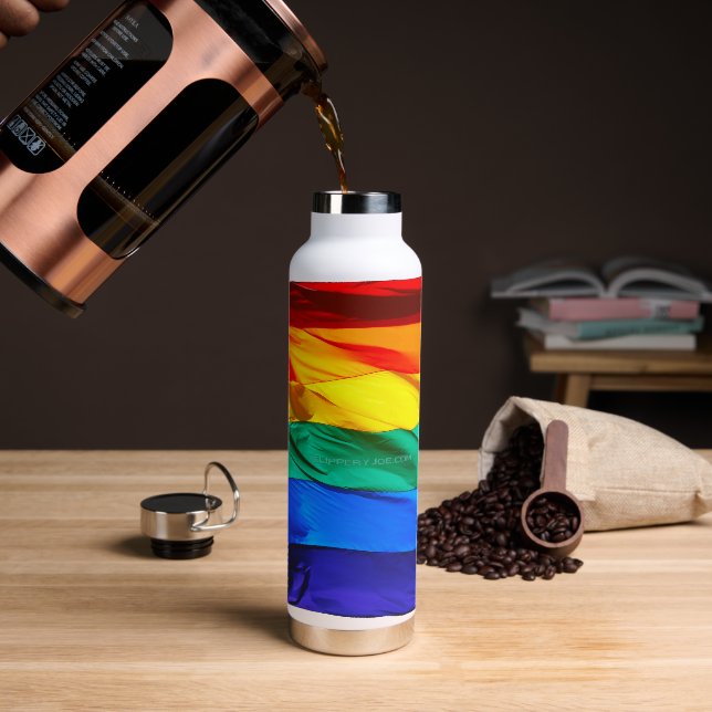 SlipperyJoe's Gay Pride-Fahne schwänzen Stolzfarbe Trinkflasche (Kaffee)